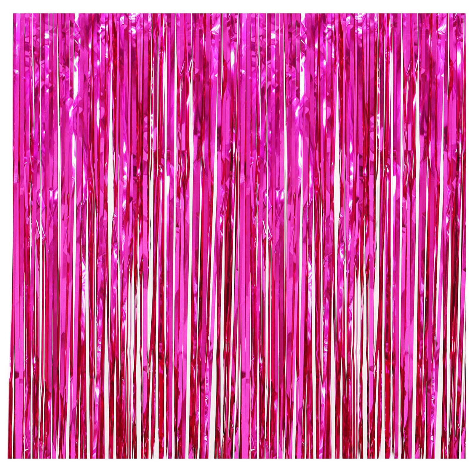 TERGAYEE Fringe Backdrop Curtain,Hot Pink Streamers for Pink Party  Decorations, Tinsel Curtain Backdrop for Parties, Glitter Streamers  Backdrop for Birthday/Photo Booth Backdrops/Party Decor 